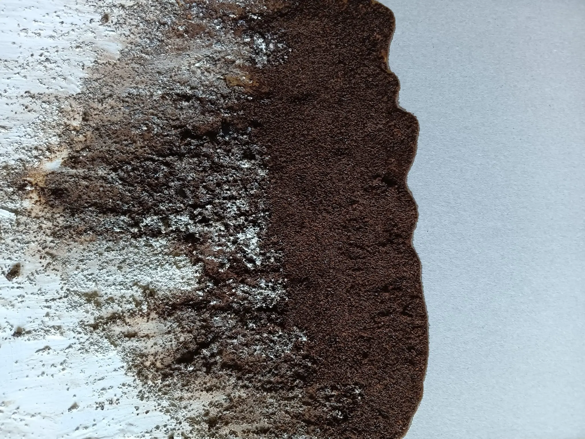 TITLE: STILLE GRENZE  BESCHREIBUNG: Ein rauer, vertikaler Kontrast zwischen grober Materie und schlichter Leere. Minimalistisch, erdig und ehrlich in seiner Schlichtheit.